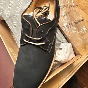 Johnston & Murphy Blue Nubuck Leather Oxford Shoes NIB